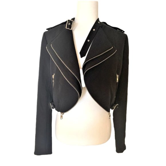 Dex Jackets & Blazers - Dex Crop Biker Jacket Black Size S/P Moto Jacket
